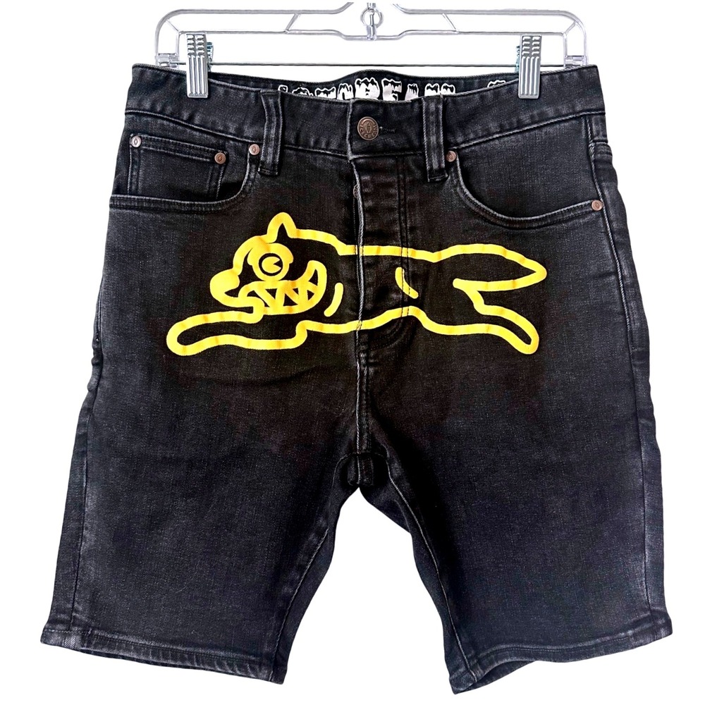 IceCream Denim Shorts Graphic Print Black Jean Shorts Mens‎ Size 30